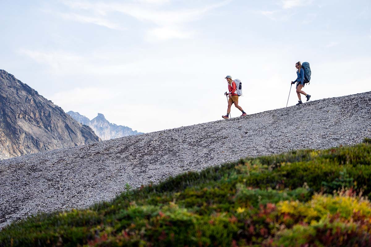 Backpacking along ridgeline